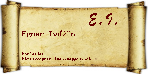 Egner Iván névjegykártya